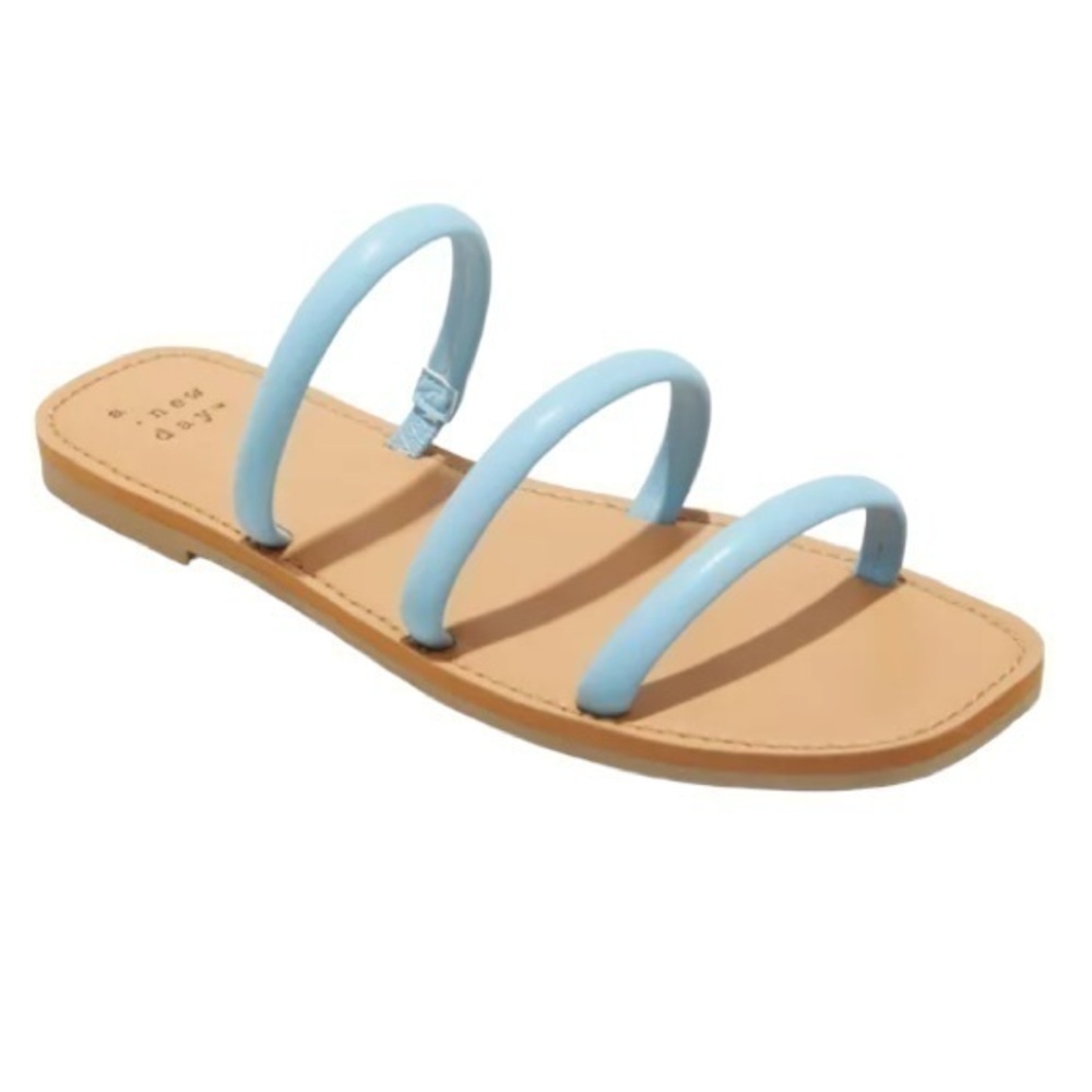 A New Day sandals triple strap wren blue size 10